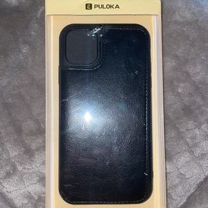 PULOKA iPhone 11 Pro Max Black Folio Leather Case